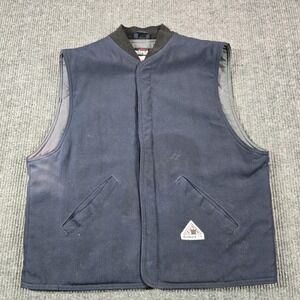Bulwark FR Vest Mens‎ XL Navy Blue Aramid Quilted Insulated Workwear LNS2NV5